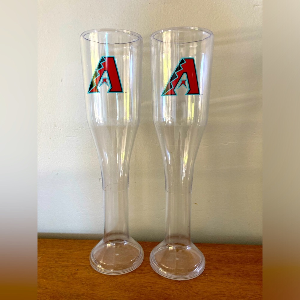Arizona Diamondbacks 16oz Plastic Beer Pint Glasses (Two) Dbacks Chase Field MLB